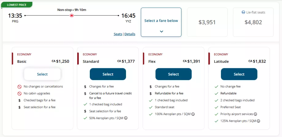 Contoh tarif kelas ekonomi