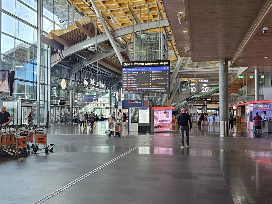 Pintu masuk ke stasiun kereta api - Oslo Lufthavn