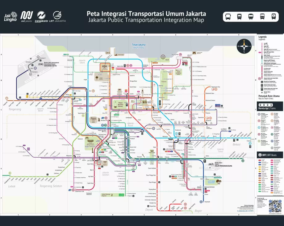 Peta bus, kereta api, dan metro