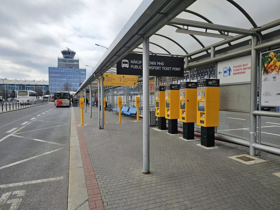 Bus dan troli berhenti di Terminal 1