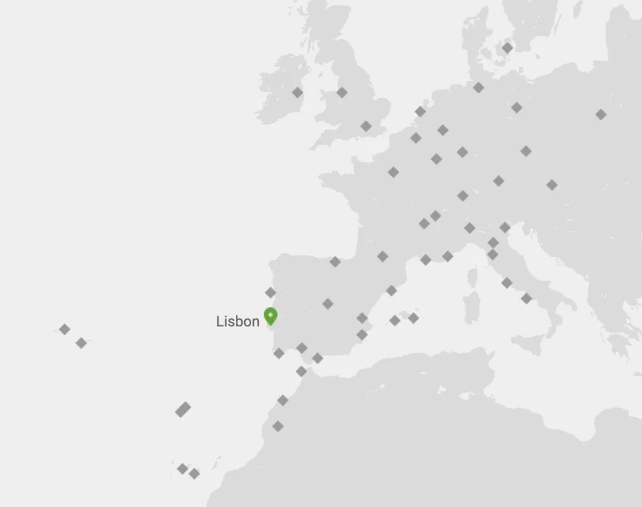 Peta rute TAP Air Portugal